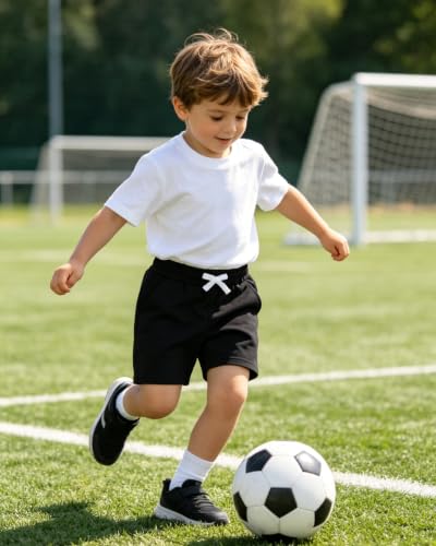 Toddler Boys Athletic Shorts 3 Pack Summer Soccer Basketball Pants Elastic Waist
