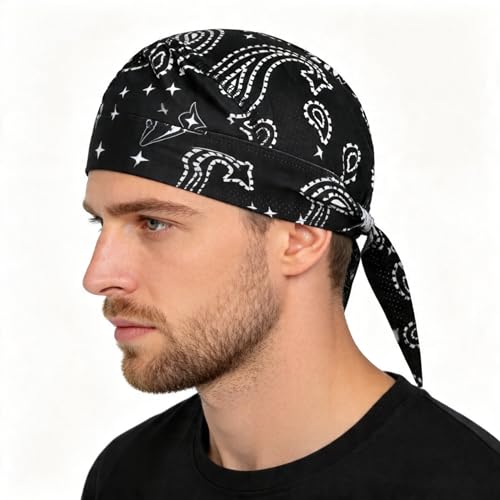Quick Drying Cycling Cap Headband - Black & Print Style