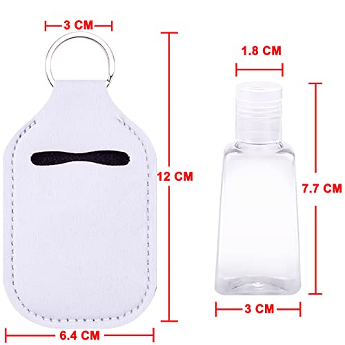 Duufin Pure White Sublimation Hand Sanitizer Holder Set 60 pcs with Keychain