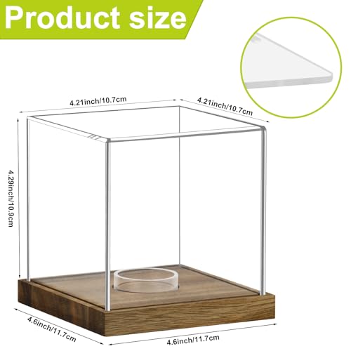 Acrylic Softball Display Case with Wood Base - Elegant Storage Box