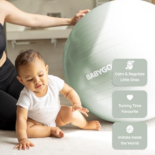 BABYGO Sage 65cm Birthing & Exercise Ball for Pregnancy & Labor – Award-Winning, Anti-Burst, Safe & Strong