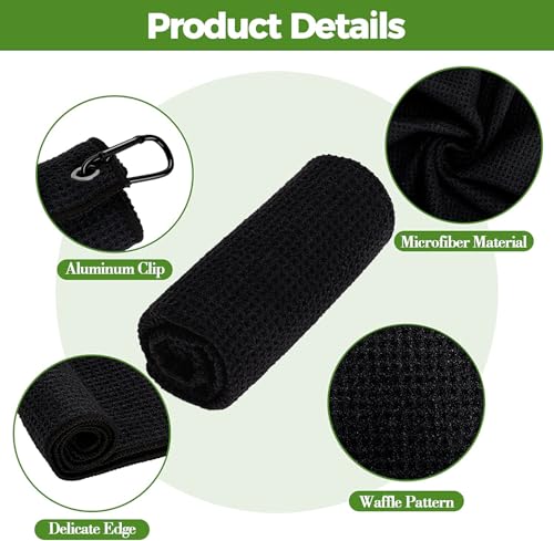Microfiber Golf Towels with Club Brush Set - 2 Pack, White