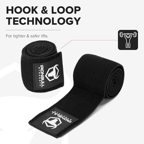 Elbow Wraps for Weightlifting - 50" Elastic Support - Black