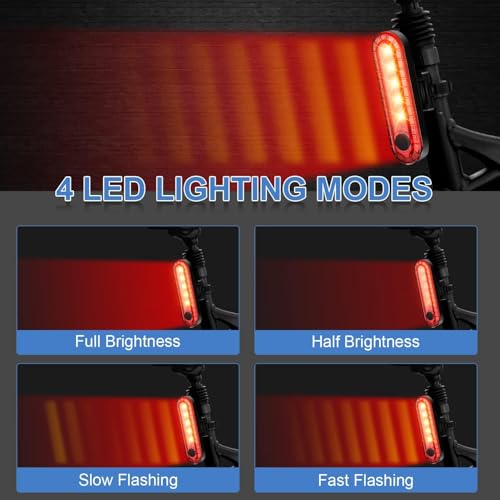 Rechargeable 5-LED Bicycle Tail Light with 4 Modes