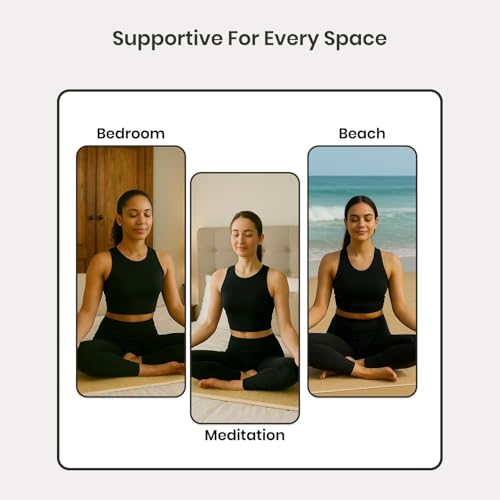 White Handmade Straw Yoga Mat for Exercise & Fitness - 72x24 Inch Eco-Friendly Reversible