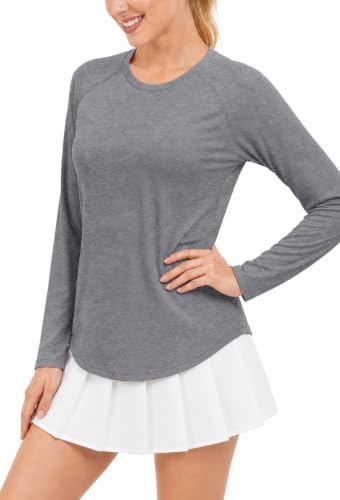 Women's Long Sleeve Workout Top - Medium / Grey