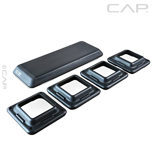 Adjustable Aerobic Step Platform with Risers - Gray