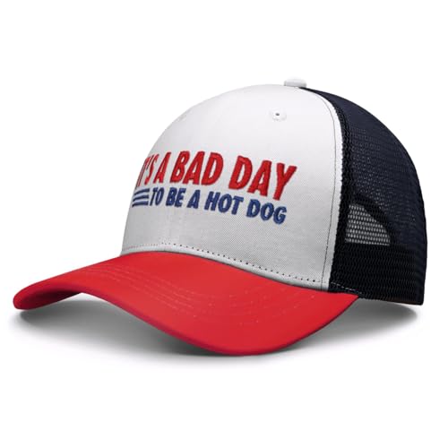 Funny It's A Bad Day to Be A Hot Dog Trucker Hat - Classic Embroidered Baseball Cap, One Size, Colorc