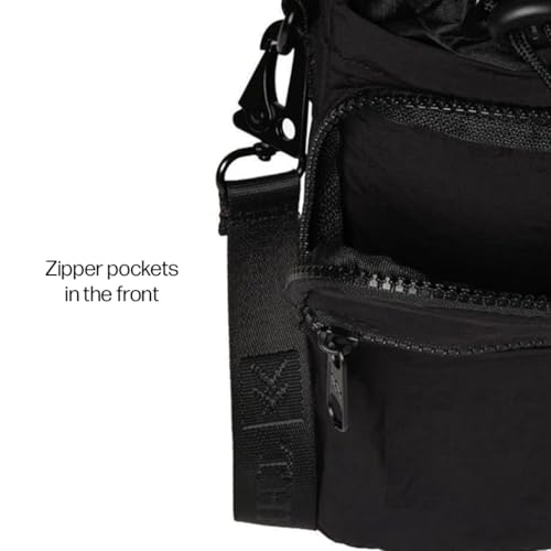 Water Bottle Sling Crossbody Bag with Pockets for Essentials