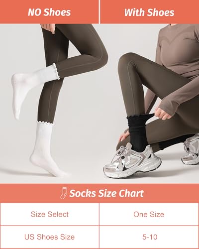 Non-Slip Pilates Socks for Women - 4 Pairs Black, Brown, Caramel, White