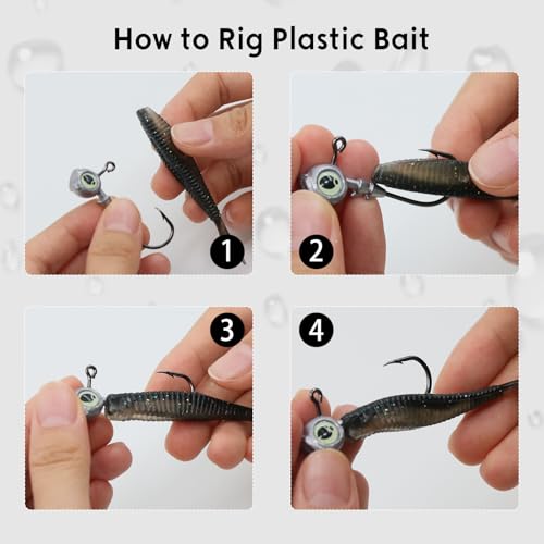 Weighted Swimbait Jig Heads with 3D Eyes - 1/8oz, 10pcs