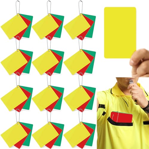 Soccer Referee Cards Set - Red, Yellow & Green - 12 Pieces