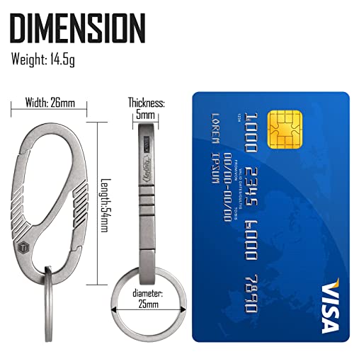 KeyUnity KM08 Titanium Carabiner Clip with Dual Gate Quick Release - Lightweight & Durable