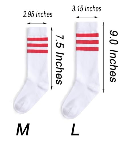 Boys Girls Over the Calf Striped Tube Socks - Green/Yellow/White, Age 4-6