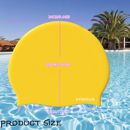 Classic Swim Cap - Soft Silicone, Waterproof, Flexible - Yellow