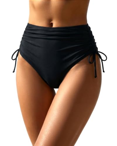 Holipick Women's High Waisted Bikini Bottom - X-Large, Black