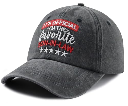 Official Son-in-Law Hat - Funny 'I'm The Favorite Son in Law' Baseball Cap, Cotton, Black, One Size