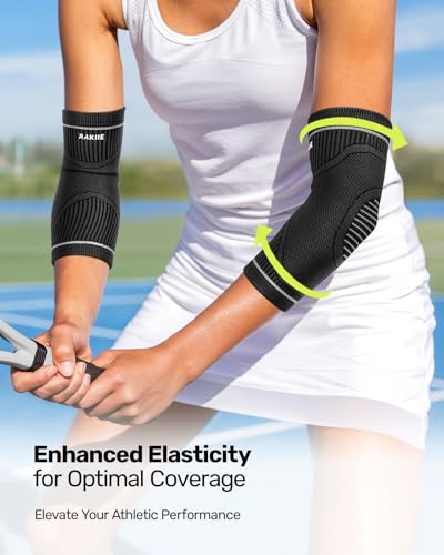Elbow Brace Compression Sleeve - Grey & Black, Medium - 2 Pack