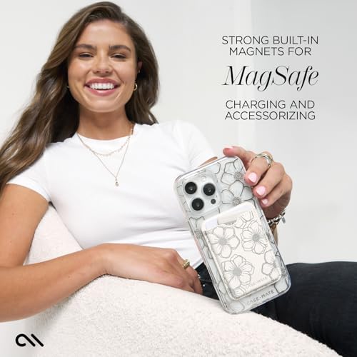 Case-Mate Floral Gems iPhone 16 Pro Max Case - Sparkling Rhinestones, 12ft Drop Protection, MagSafe Compatible