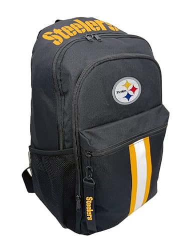 Pittsburgh Steelers Backpack - Triple Stripe Design with Keychain