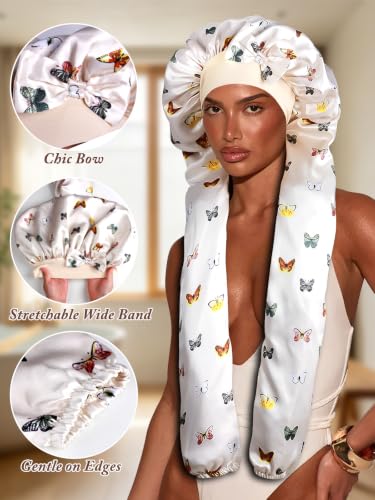 Satin Pantyhose Bonnet for Women - Long Hair Sleeping Cap