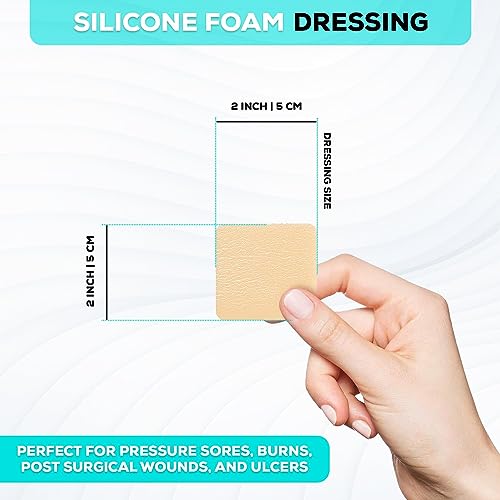 Silicone Adhesive Foam Dressing 2"x2" - Box of 5