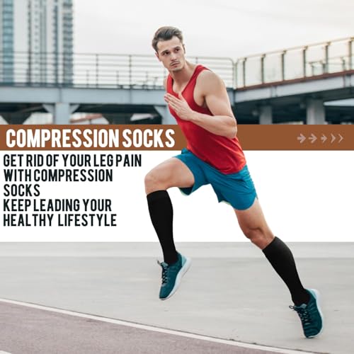 ACTINPUT Copper Compression Socks for Men & Women, 4 Pairs XX-Large / A2-00 Black
