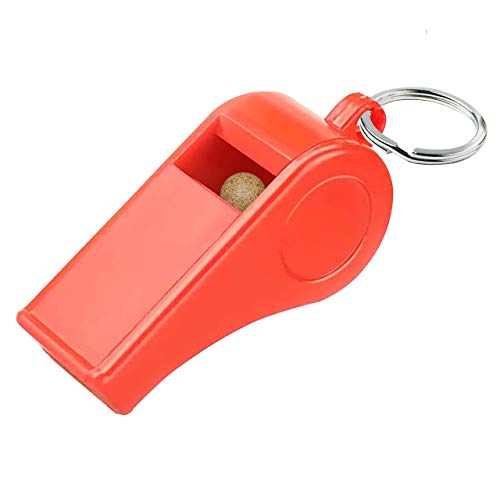 Loud Emergency Survival Whistle - Lightweight Plastic Sports Gear - Red