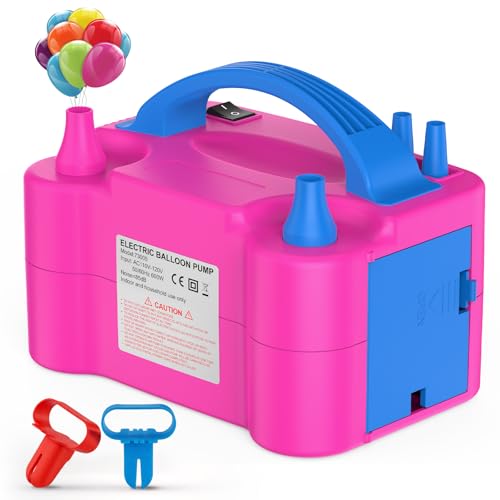 Electric Balloon Pump with Dual Nozzle & Tying Tools - 600W Inflator