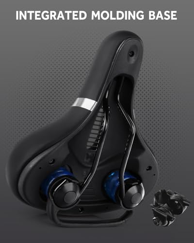 Comfort Bike Seat Cushion - Memory Foam Padded Saddle - Gray-L