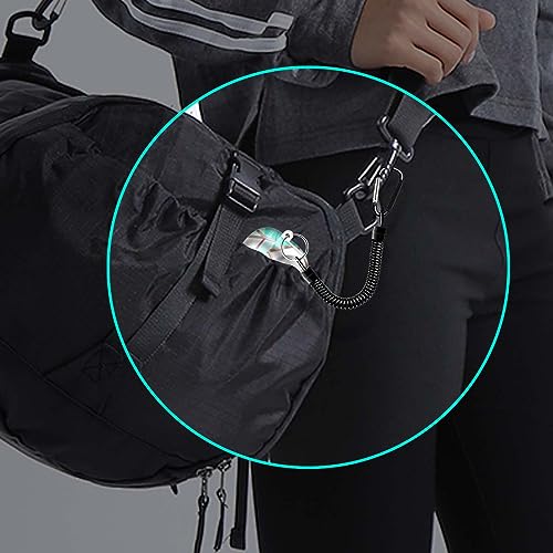 Flexible Anti-Lost Spring Coil Leash - Black, 47" Stretchable Safety Cord