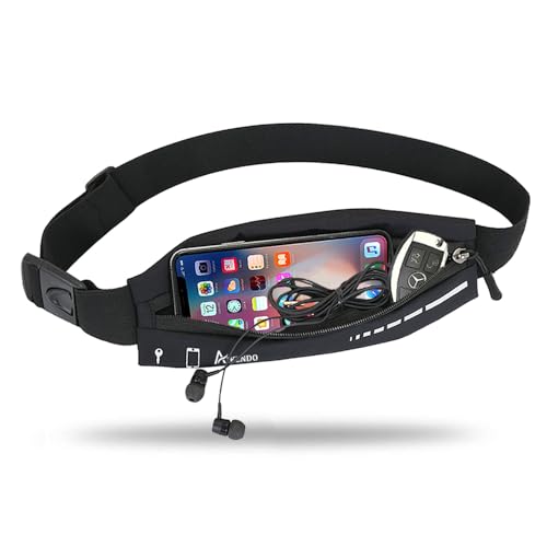 Slim Running Belt for Men & Women - Black Fanny Pack Phone Holder