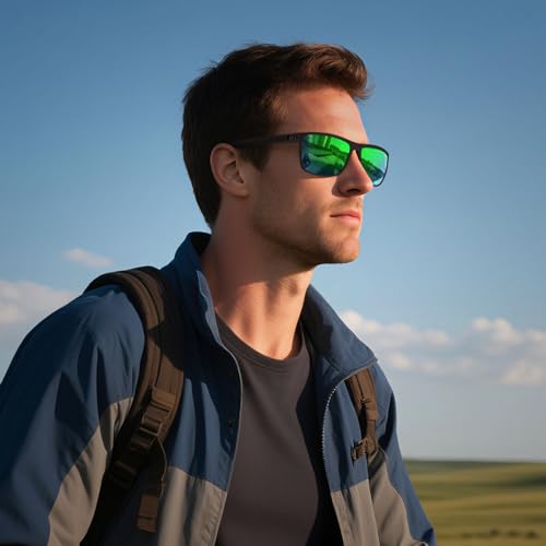 Polarized Sunglasses for Men Women - UV Protection Square Sports Glasses