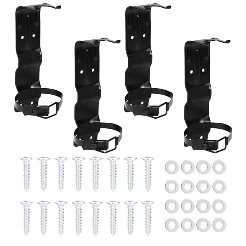 4PACK 2.5LB Fire Extinguisher Mount, Wall Mount Metal Bracket,fire Extinguisher Hanger for Vehicle, Car, Boat, Truck, Rv, House, Home Mini Fire Extinguishers-Black