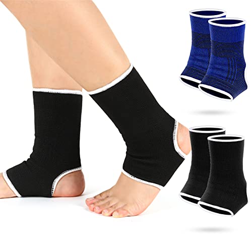 Haysandy Kids Ankle Braces 4 Pcs 5-10 Years Black & Dark Blue