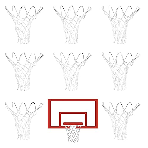 Basketball Net Replacement - 8 Pcs Mini Nylon for 8-10.25" Rims - White