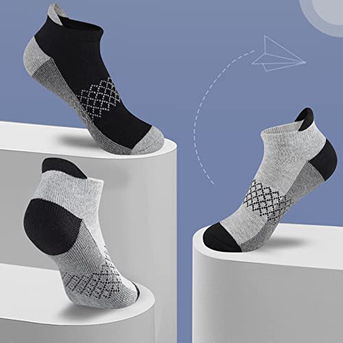 Comfoex 12 Pairs Kids Ankle Socks 4-6 6-8 8-10 Years Half-Cushioned Cotton Black 7-10 Years