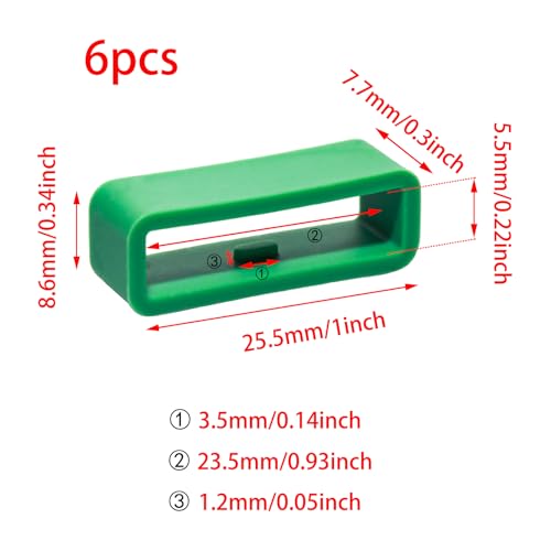Silicone Watch Band Loop Replacement Holder - Green