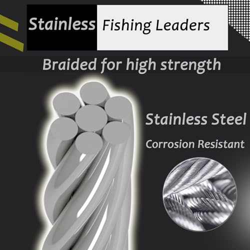 Stainless Steel Fishing Leader Wire - 5.9in, 20lb, 50pcs