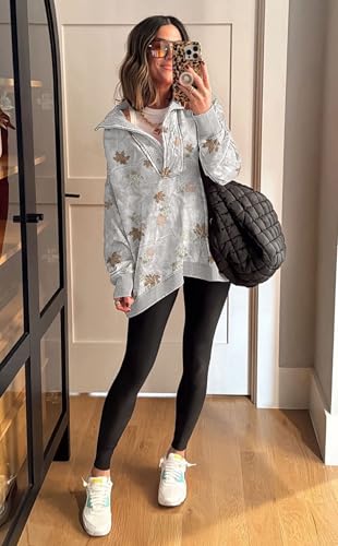 Soesdemo Oversized Mock Neck Fleece-Wleece Sweatshirt for Women, Long Sleeve Tunic Pullover