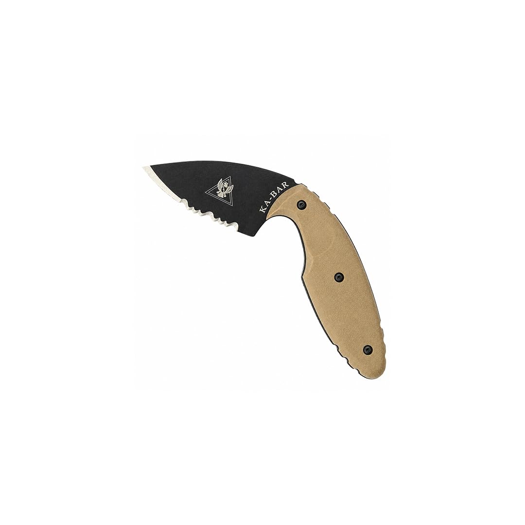 KA-BAR TDI 1477CBCP Small Fixed Blade Knife – Compact Tactical Utility Knife with Coyote Brown Handle & Durable Sheath