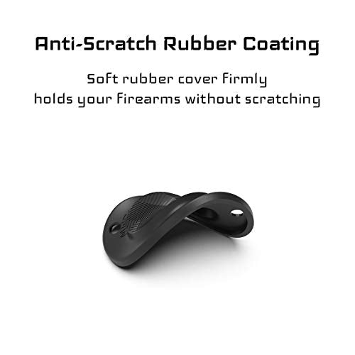 Gun Magnet - 30 lbs Magnetic Mount, Rubber Coated Holder - Black