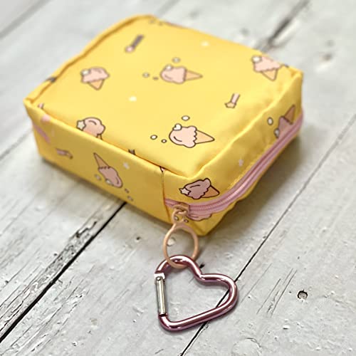 Portable Sanitary Napkin Storage Bag - Waterproof Reusable - Peach