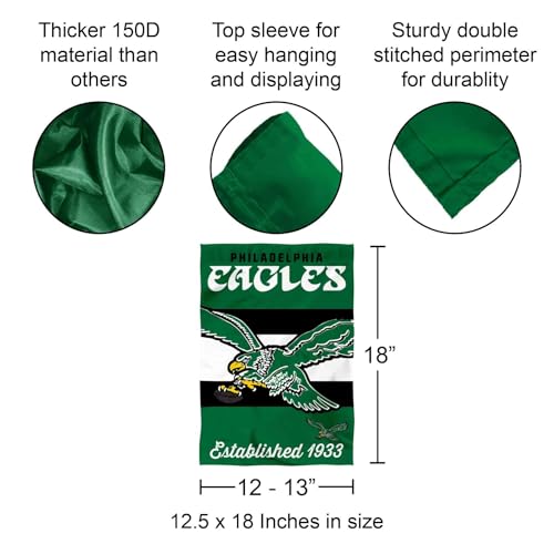 Philadelphia Eagles Double Sided Garden Flag - 12.5 x 18 in
