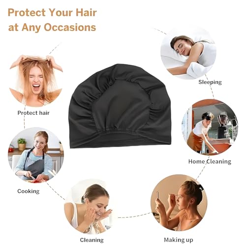 Cmonie 12-Pack Large Solid Women Chemo Beanie Turban Hats - One Size Stretchy Head Coverings