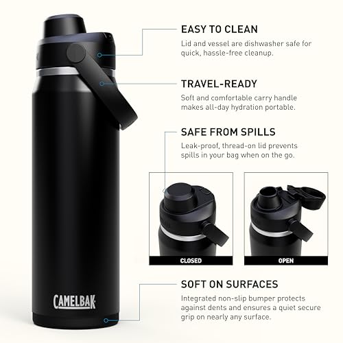 CamelBak Thrive Chug 25oz Insulated Water Bottle, Black