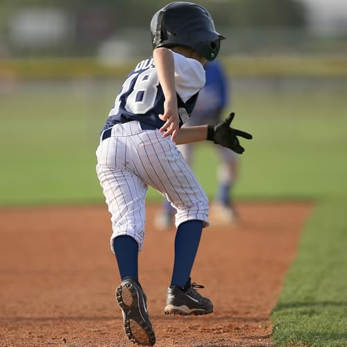 Youth Baseball Socks and Belt Combo - Medium Navy Sports Set for Boys & Girls