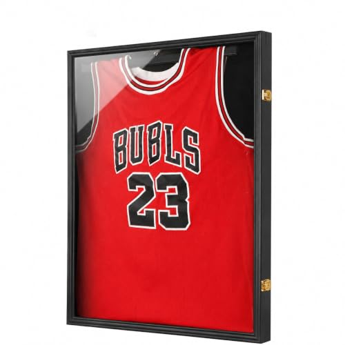 Large Lockable Jersey Display Case with UV Protection - Black