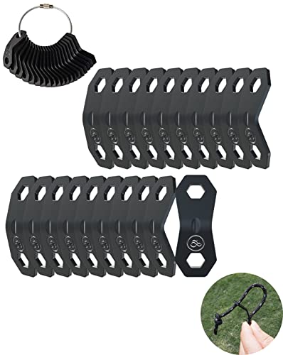 Double Hole Aluminum Tent Guyline Tensioners 20 Pack for Camping & Hiking