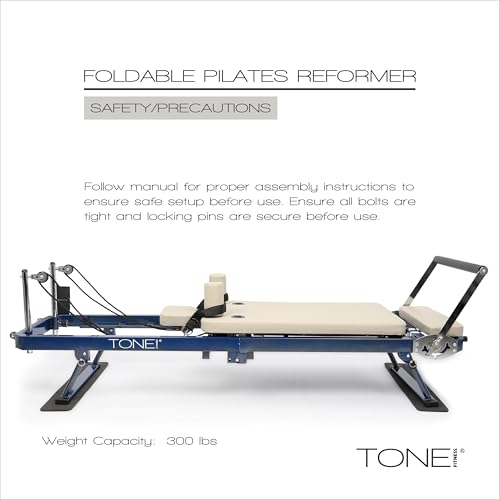 Foldable Pilates Reformer - Portable Home Workout Equipment with Adjustable Resistance Bands